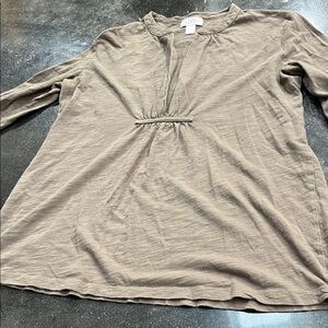 3/$10 LOFT Taupe Long Sleeve Top